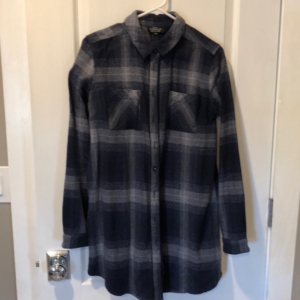 Top Shop maternity plaid button up shirt